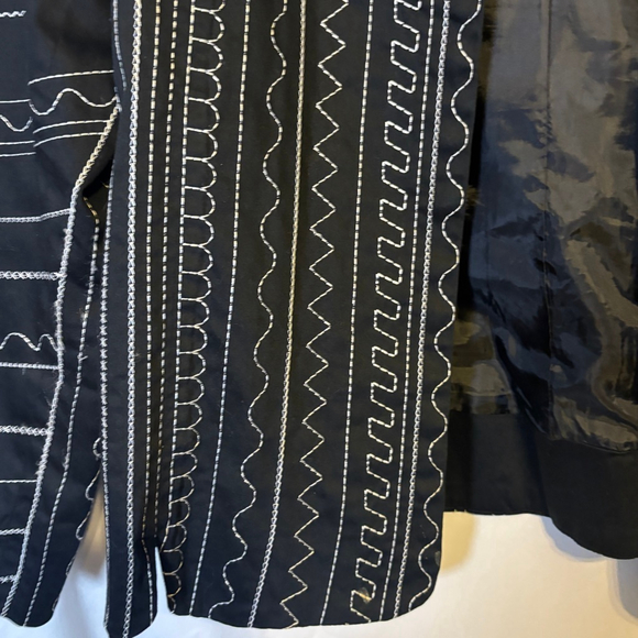 Izaro Embroidered Boho Jacket Black White Geometric XL - Picture 5 of 8